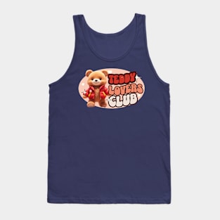 Cute Teddy personified with red jacket Kids Tank Top